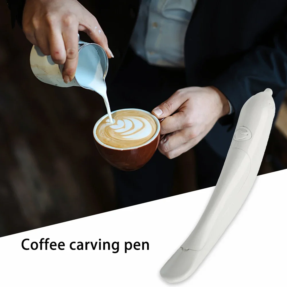 Latte Art Electrical Drawing Pen Coffee Carving Pen Coffee Stencils Cake Spice Cappuccino Decoration Pen Baking Coffee Stencils