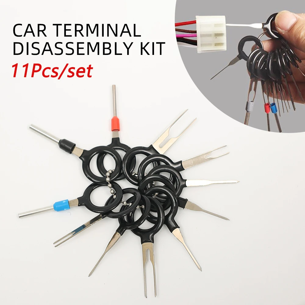 11-26pcs Outil de retrait de terminal de voiture Fil Terminal Puller Clé de  libération pour Outil de réparation de bouchon de voiture Kit d'extracteur  de broche en acier inoxydable