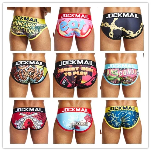 Playful fun Sexy Men Underwear Print Underpants Ice silk Briefs Cueca Gay Male Panties Slip 21 Pattern design Shorts men underwear