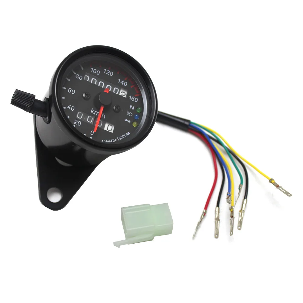 

Motorcycle retro modified small instrument/LED with indicator light dual-color 70 retro odometer monkey instrument