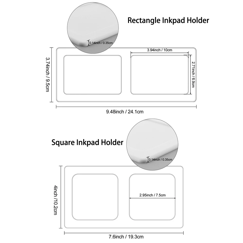 Rectangle/square Inkpad Holder Non-Slip Silicone Ink Pad Holders To Help Ink Pad Stay Put On Smooth Surfaces DIY Craft Mat