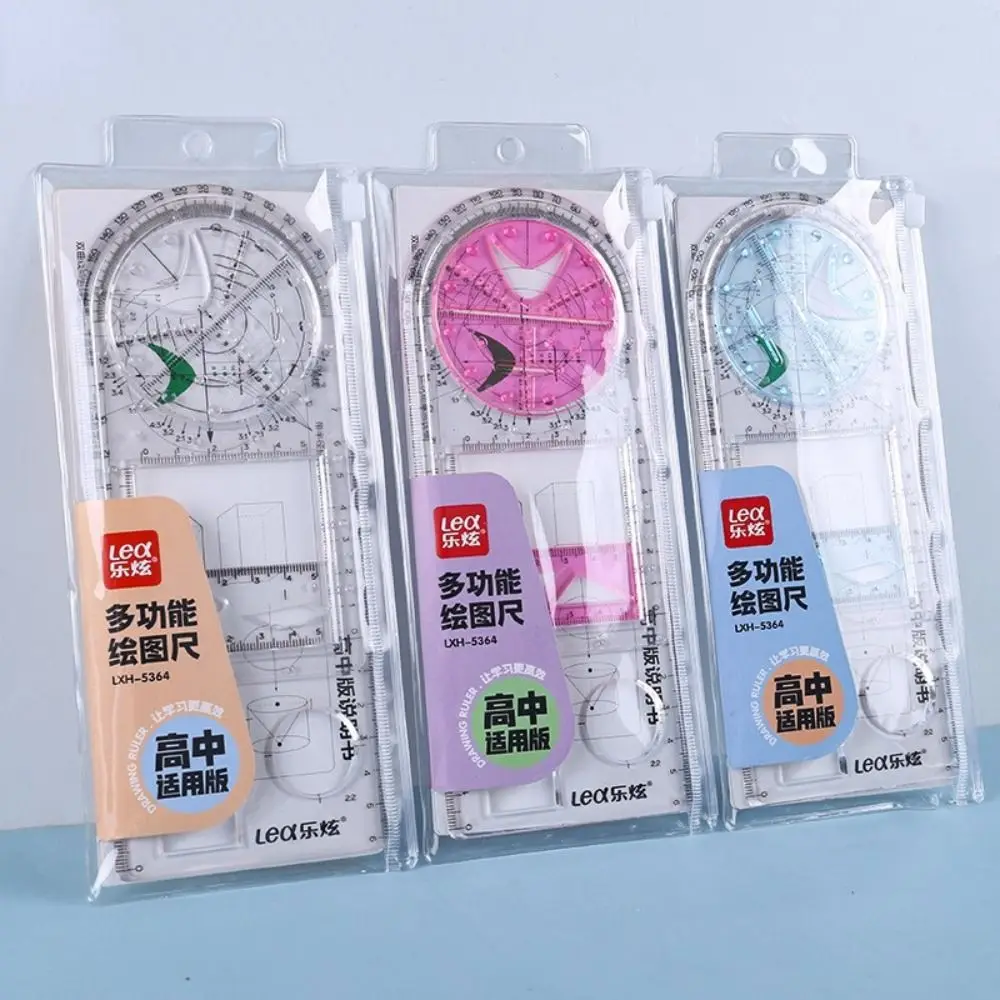 Rotatable Fast Drawing Template Ruler Architect Mathematics Stereo Geometry Ellipse Drafting Measuring Scale Ruler