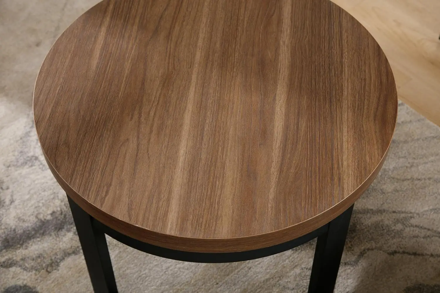 Round Wood Coffee Table 23.5" Farmhouse Rustic Small Circle Living Room Coffee Table, End Table Sofa Side Table, Brown Walnut 5