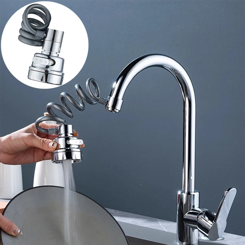 Kitchen Sink Faucet Sprayer Flexible Tap Extender, 3 Mode Adjustable Sink Faucet Extender with Hose, Faucet Accessories