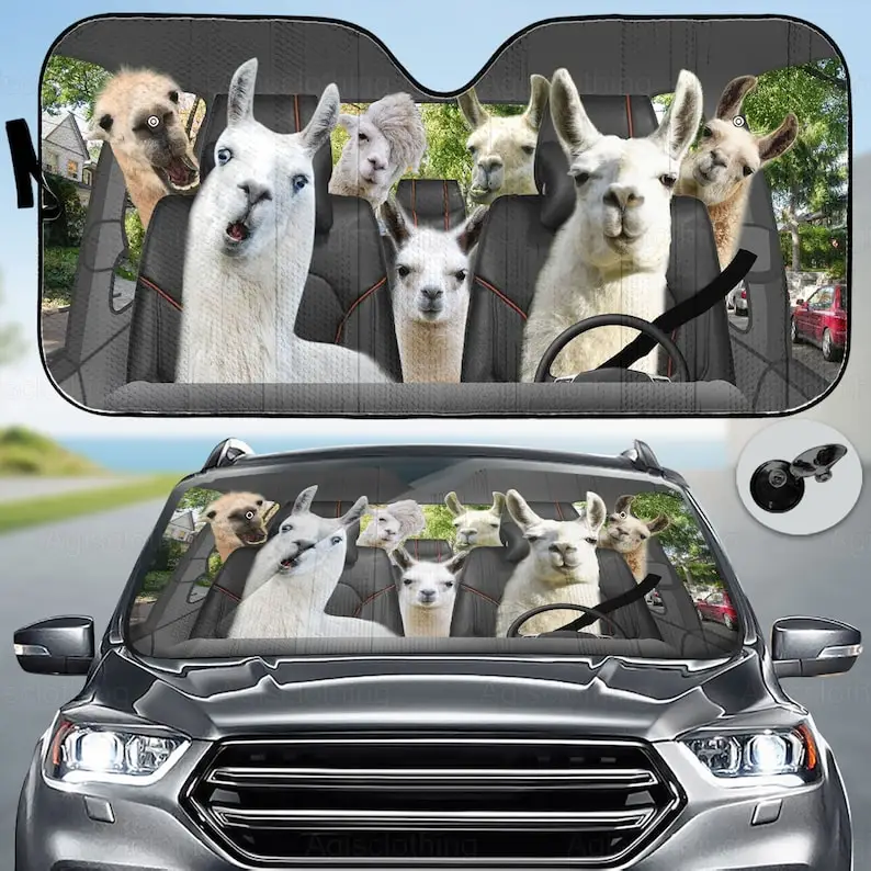

Llama Car Sunshade, Llama Decor Gifts, Llama Car Windshield, Car Windshield Cover, Sun Shade For Car, Llama Decoration, Funny Ll
