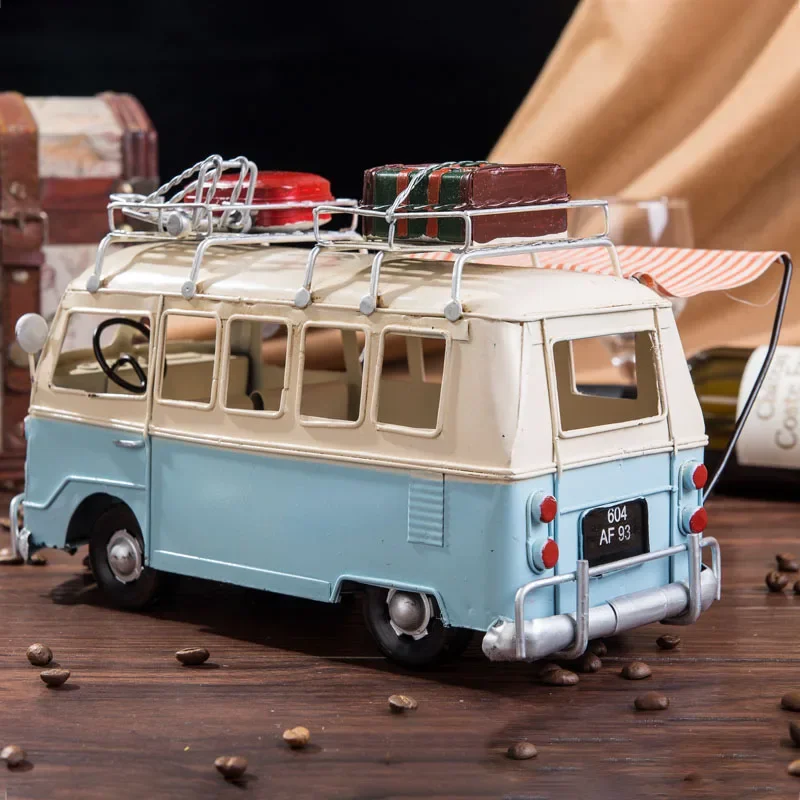 

Decoration Antique Bus Crafts Home Iron Ornament TV Miniature Cabinet Model Car Accessories
