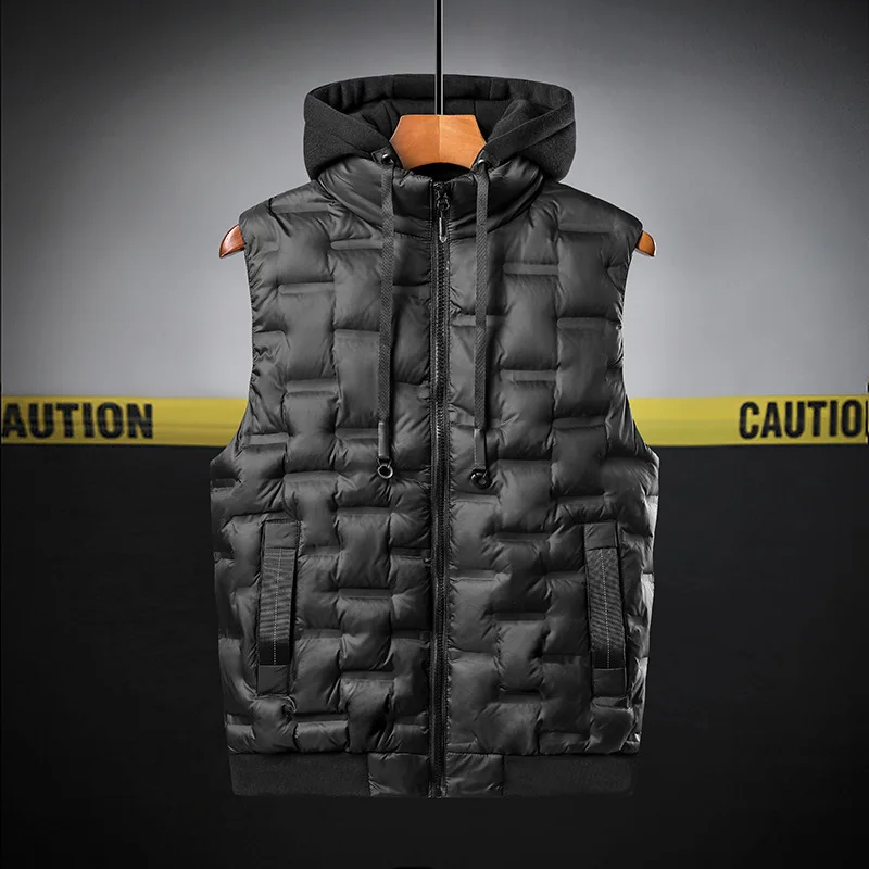 New Men\'s Winter Cotton Down Vest Sleeveless Jacket Waistcoat Jacket Male Autumn Casual Vest Outwear Coats Plus Size 4XL