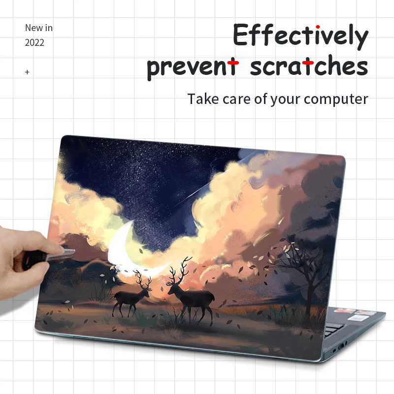 DIY Colorful Cover Laptop Skins Vinyl Stickers 13"14"15.6"17.3" Waterproof Sticker for Macbook Pro/Lenovo/Asus/Hp Decorate Decal
