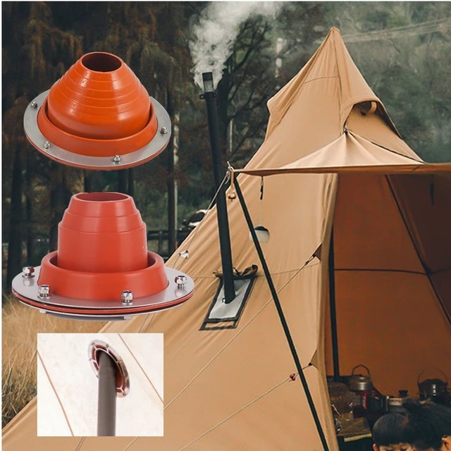 Tent Stove Jack Camping Wood Stove Jacket Hole Fire Resistant Tube Red  Silicone Cover For Tent Chimney Duct Seals Hot Tent Jack - AliExpress