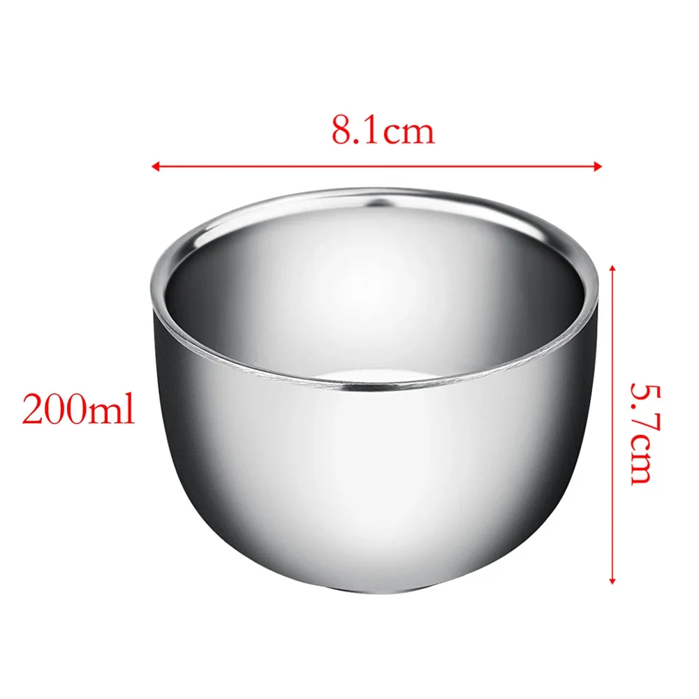 Double Layer Stainless Steel Cup Thicken Durable Coffee Milk Mugs Heat Insulation Unbreakable Multi-function for Wet Shave