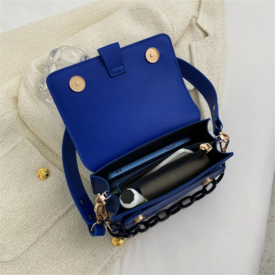 Super Popular Klein Blue Women's Small Totes PU Leather Shoulder Crossbody Bags for Women 2022 Spring Purse and Handbags Luxury