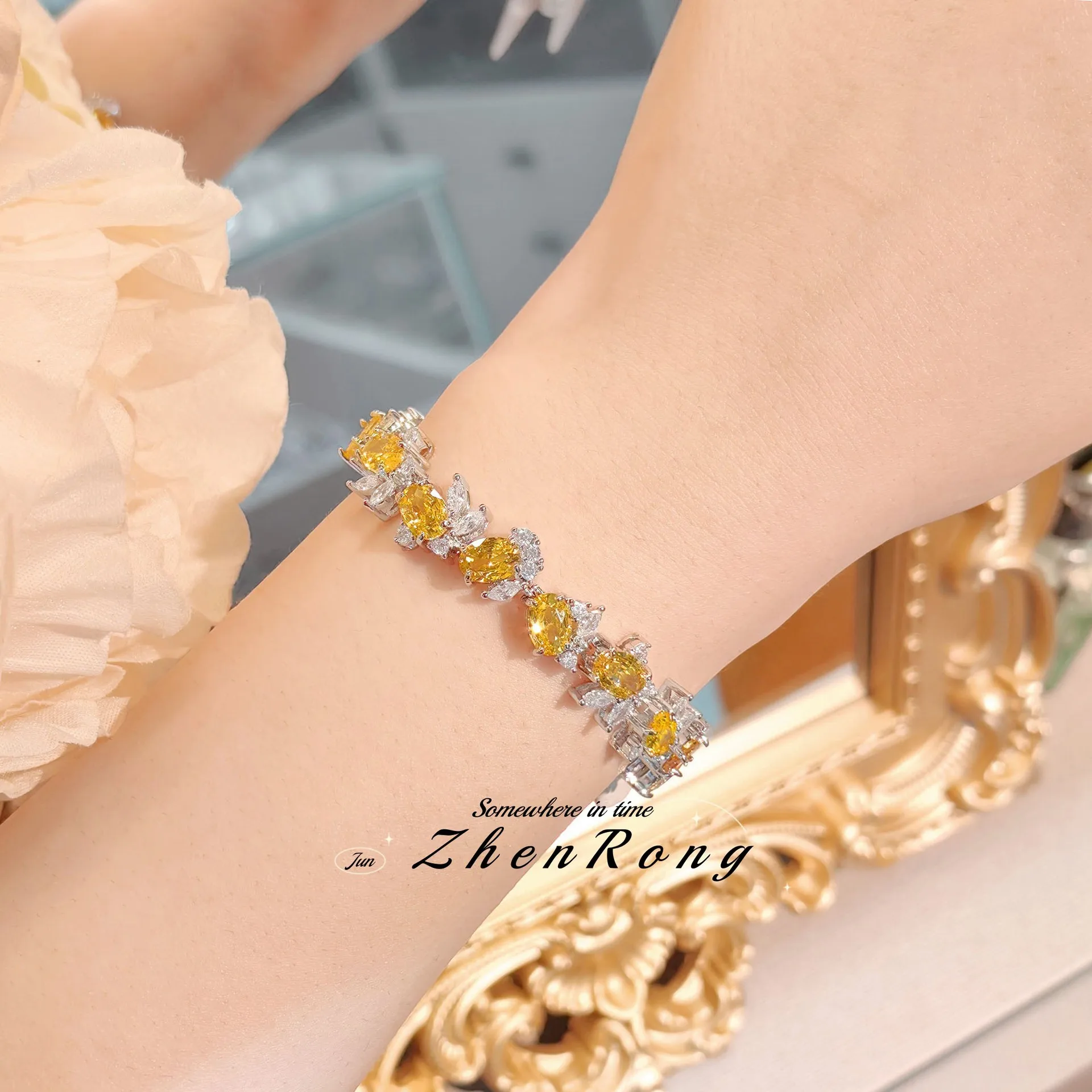 カオナシ風 ブレスレット Vintage 90's Infinity X Link Chain Tennis Bracelet With Aqua