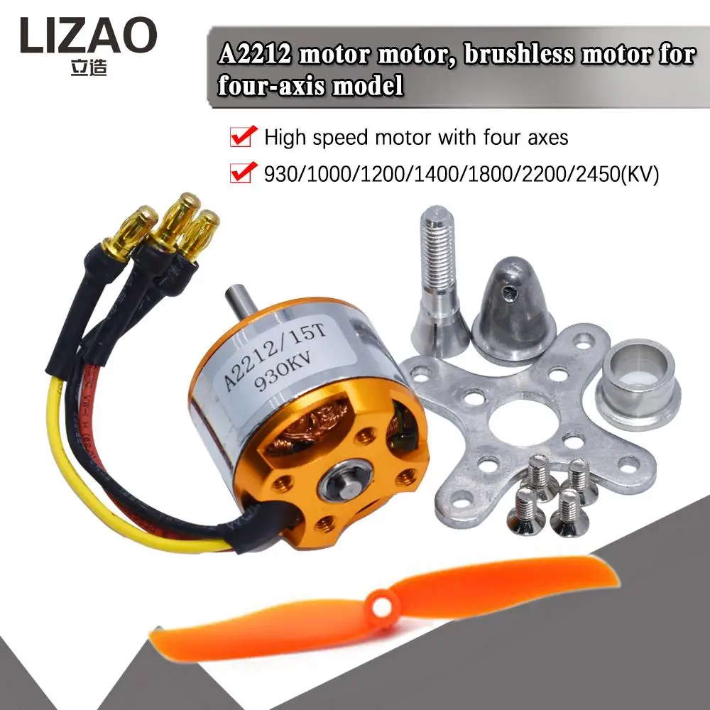 1 Pz A2212 Motore Brushless 930Kv 1000/1400/1800/2200/2450/2700Kv Per Aereo Rc Motore Brushless Outrunner Multi-Elicottero