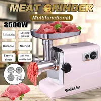 Heavy Duty 3500 Watts Powerful Stainless Steel Kitchen Electric Meat Food Grinder Mincer Sausage Maker Big Capacity with Blades 1