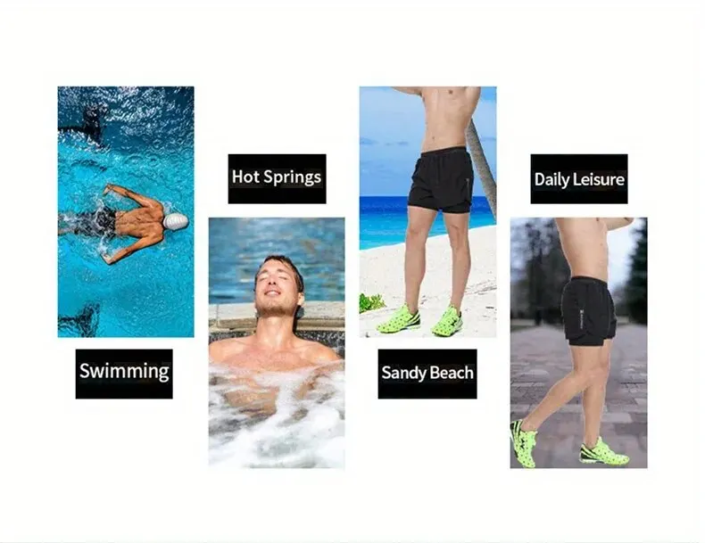 Herren-Aloe-Hosen, sportliche Shorts, zweilagige Badehose: stilvoll, schnell trocknend und bequem für Strand, Pool und heiße Quellen! – Detail 2