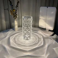 Nordic Crystal Lamp USB Table Lamps Bedroom Touch Dimming Atmosphere Diamond Night Light Rose Projector Lamp Decor 1