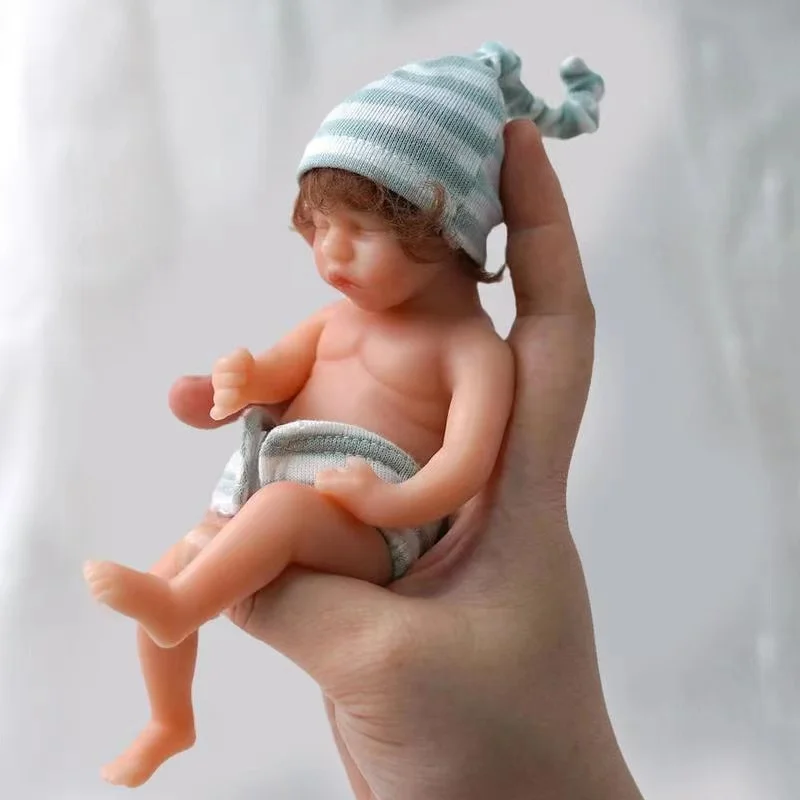 

6inch Full Body Silicone Reborn Doll Soft Simulation Newborn Baby Doll Companion Doll Birthday Gift