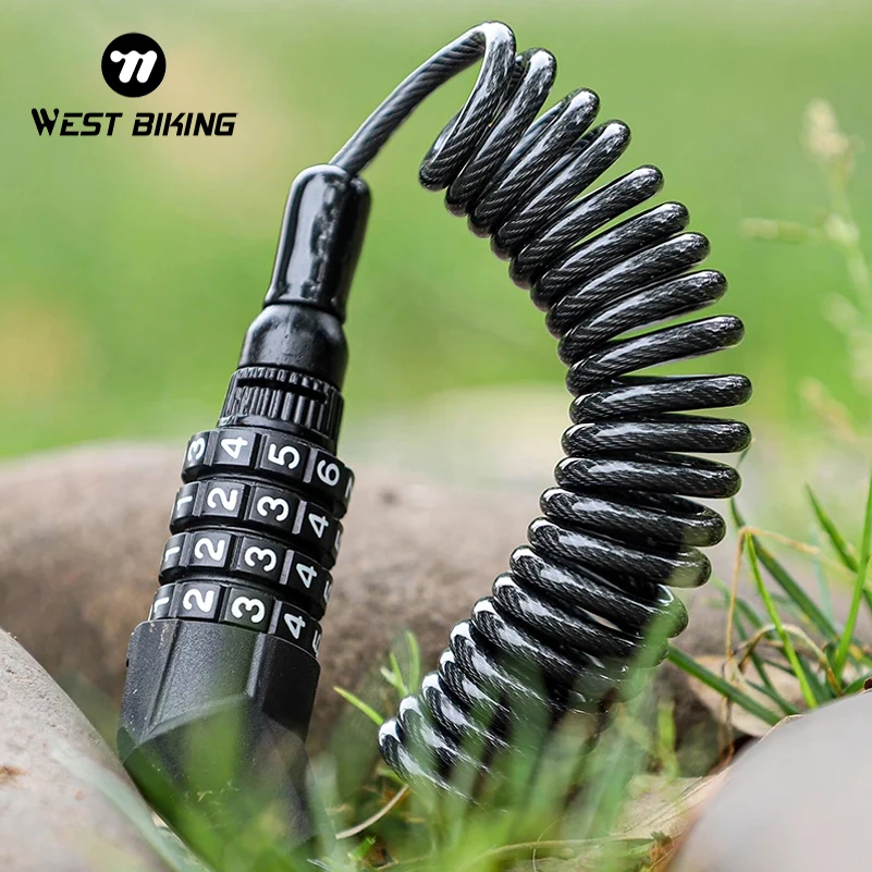 WEST BIKING Mini Helmet Lock Anti-theft Digit Password Bicycle