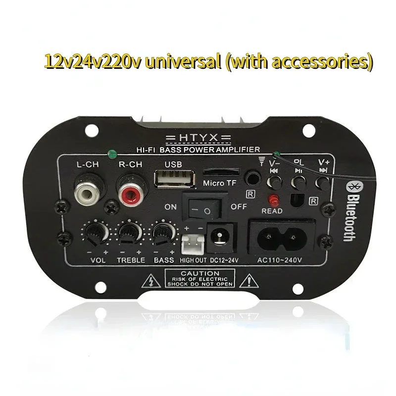 New 30W 220V Amplifier Board Audio Car Bluetooth Amplificador USB Dac FM Radio TF Player Subwoofer DIY Amplifiers for Car Home - 2