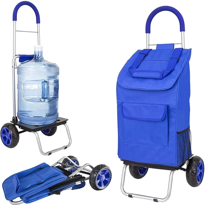 Supermarket Trolley Polyester Wheeled Reusable Folding Shopping Cart Trolley Bag Shopping Trolley For Grocery supermarket shelves convenience stores double sided shelves grocery stores food cabinets stationery stores wooden single s