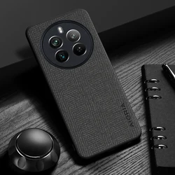 Elegant Leather Wood Grain Phone Case - Simple, Lightweight, and Durable Cover - Realme 12 Pro (Black)