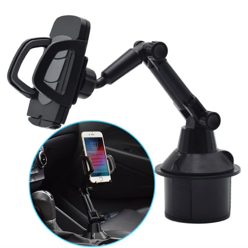 

Adjustable Angle Car Cup Holder Cellphone Mount Stand Cradle for Mobile Phones Car Cup Dual Phone and Pad Holder