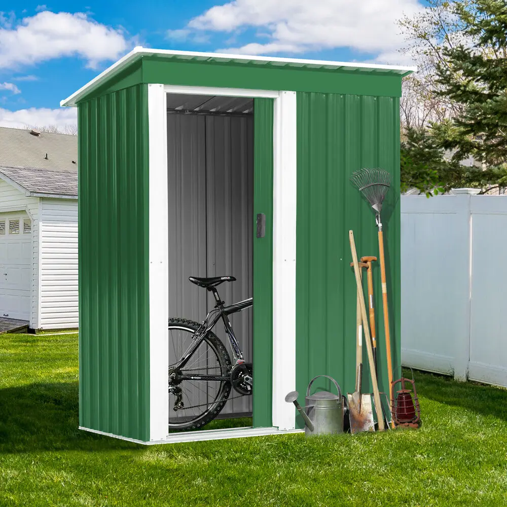 ガーデンツールシェッド3x5 '屋外金属収納小屋、裏庭の小屋の庭の収納ハウス用のロック可能なドア付き AliExpress