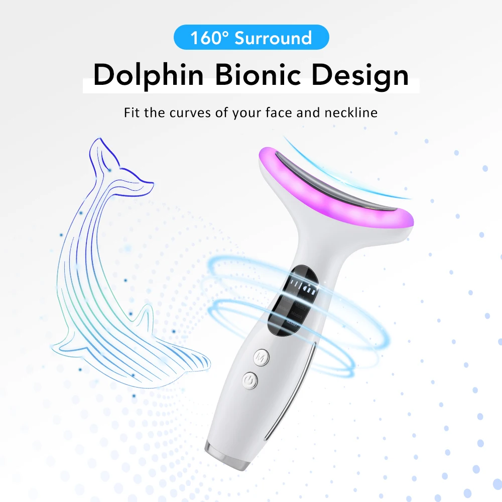 EMS Micro-current Neck Face Beauty Device LED IPL Skin Rejuvenation Cleaning Dou