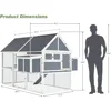 84” Large Chicken Coop, Outdoor Wooden Hen House Poultry Cage for 8-10 Chickens Walk in Chicken House with Run 2