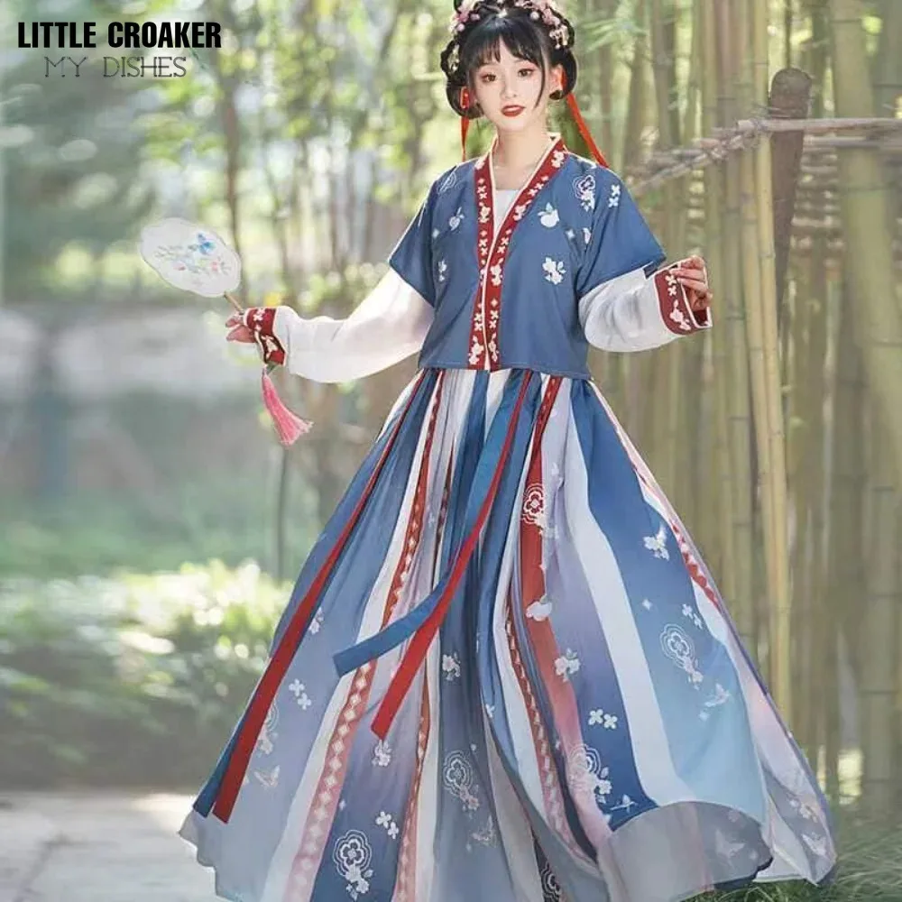 3pcs Set Halloween Chinese Ancient Costume Female Traditional Tang Dynasty Clothes Woman Cosplay Wear Hanfu Women red hanfu women portraits ancient costume studio theme chinese wedding gown cosplay chinese tang dynasty bride