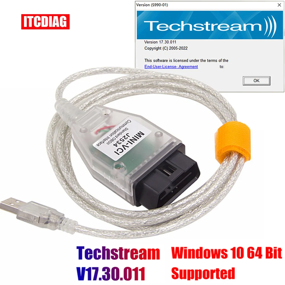 Cavo Minivci Mini Vci Per Toyota Tis Techstream 17.20.013 12.20.024 Ftdi Per J2534 Auto Scanner Obd Obd2 Cavo Diagnostico Per Auto