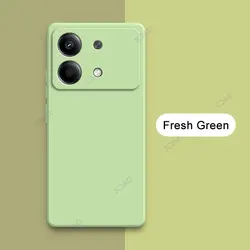 Luxury Square Liquid Silicone Soft Cover Case - Premium Protection for Redmi Note 13R Pro (Fresh Green)