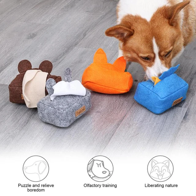 Dog Sniffing Toys Interactive Hide And Seek Tissue Box Washable