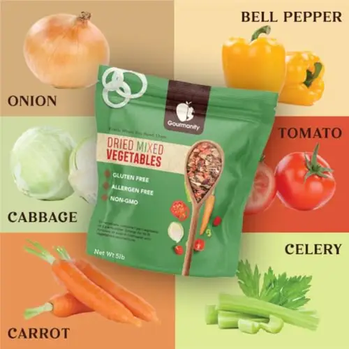 5lb Tasty Vegetable Soup Blend Dehydrated Vegetables for Ramen Toppings Stews and Emergency Food Bulk Resealable Bag All Natura - Image 4