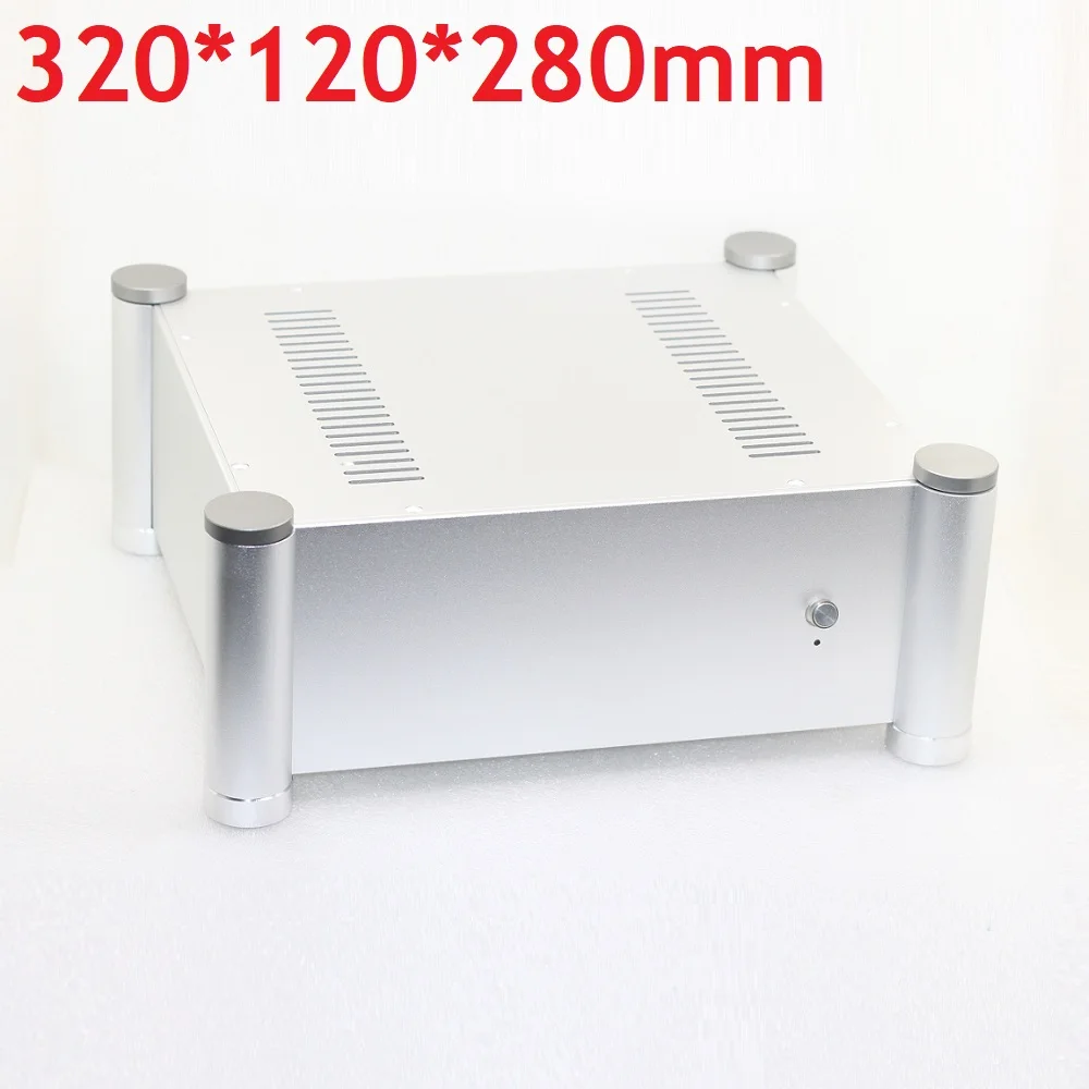 

D280 W320 H120 Anodized Aluminum Tube Amplifier Chassis Power Case DIY Earphone Box Balanced RCA Hole Hi-End Rear DAC Decoder