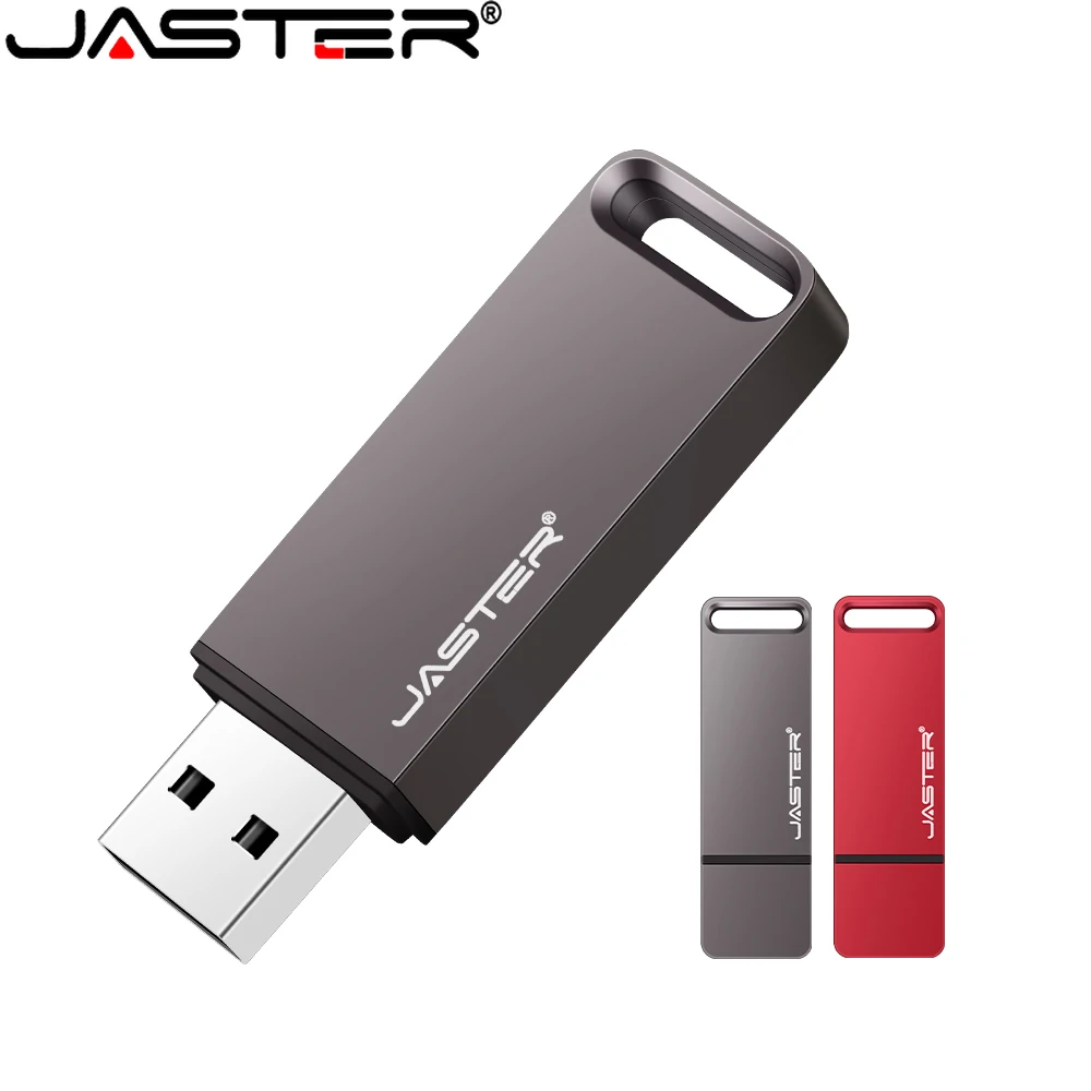 

JASTER Black Metal USB 2.0 Flash Drive 128GB Red Rectangle Memory Stick 64GB Creative Business Gift Pen Drive 32GB Pendrive 16GB