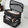 Women Travel Cosmetic Bag Large-Capacity Wash Bags Black Mesh Makeup Case Organizer Storage Pouch Casual Zipper Toiletry Make Up 1