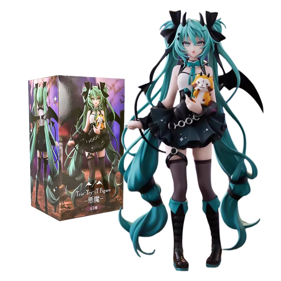 Anime Figur 19 cm Kleiner Teufel Hatsune Miku Xiaoyuan Bär Nette Action Modell Pvc Spielzeug Sammlung Desktop Zubehör Geschenk