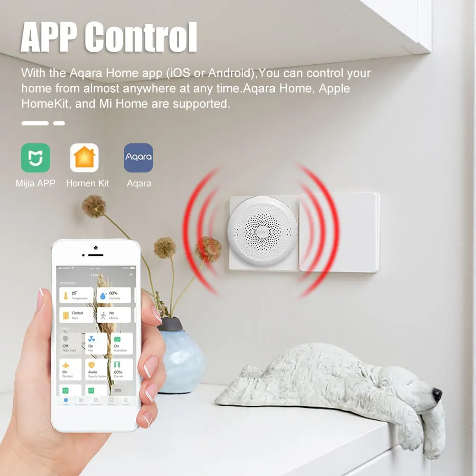 Aqara Smart Home Kits Gateway M1S Hub Door Sensor Human Body Wireless Switch Temperature Humidity Water Sensor Mi Homekit