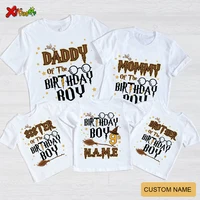 Magic Broom Wizard Birthday Boy Shirt Family Matching Outfits Personalized Name Shirts Kids 9th Birthday Party Children Outfits 1
