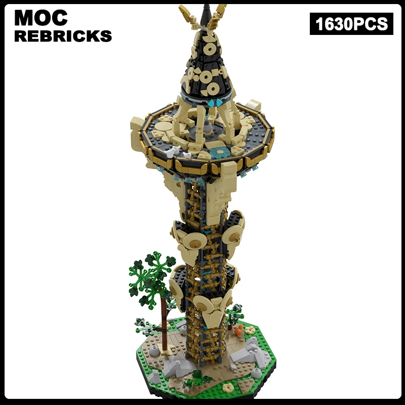 

Famous Large-scale Game Scene Series Sheikah Tower MOC uilding Blocks Architecture Model Technical Bricks Assembly Children Toy