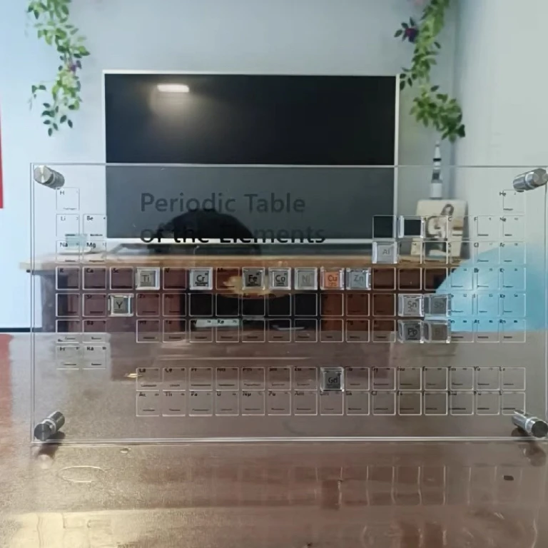 Acrylic Periodic Table of Elements Show Board Chemical Elements Cubic Souvenirs Display Shelf Teacher Teaching Aid