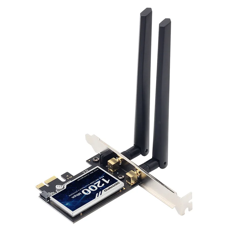 듀얼 밴드 무선 NIC PCIE 데스크톱 블루투스 와이파이 리시버, 기가비트 5G, AC1200