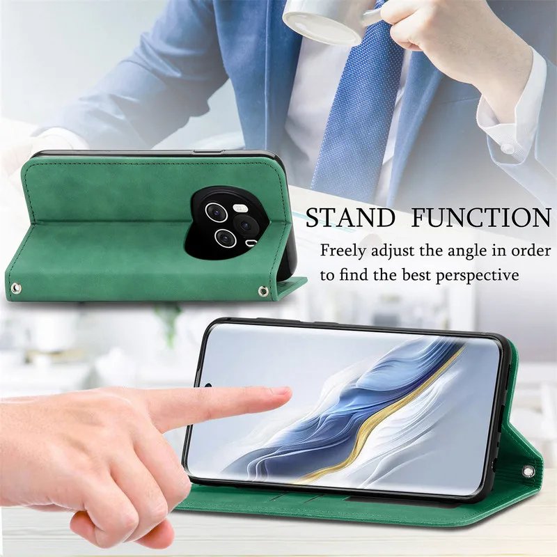 Custodia magnetica a libro con porta carte nero per Honor Magic 7 Lite - Italiano
