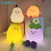 Cute Fruit Night Light Rechargeable Mushroom LED Squishy Night Light 3 Level Dimmable Silicone Nursery Night Lamp For Baby Room 1