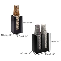 Popular Black Coffee Cup Dispenser Vertical Compartments Bar Counter Cup Storage Holder Durable Sturdy Cup Lid Holder 2