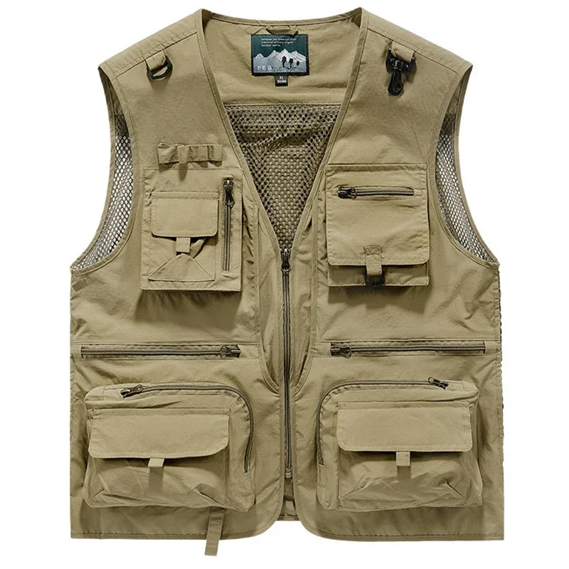 YGTOF 14 Pockets Men Summer Hot Sale US Tactical Multi-pocket Mesh Outdoor Vest Men Photography Camping Fishing Safari Tool Waistcoat_voghion.com