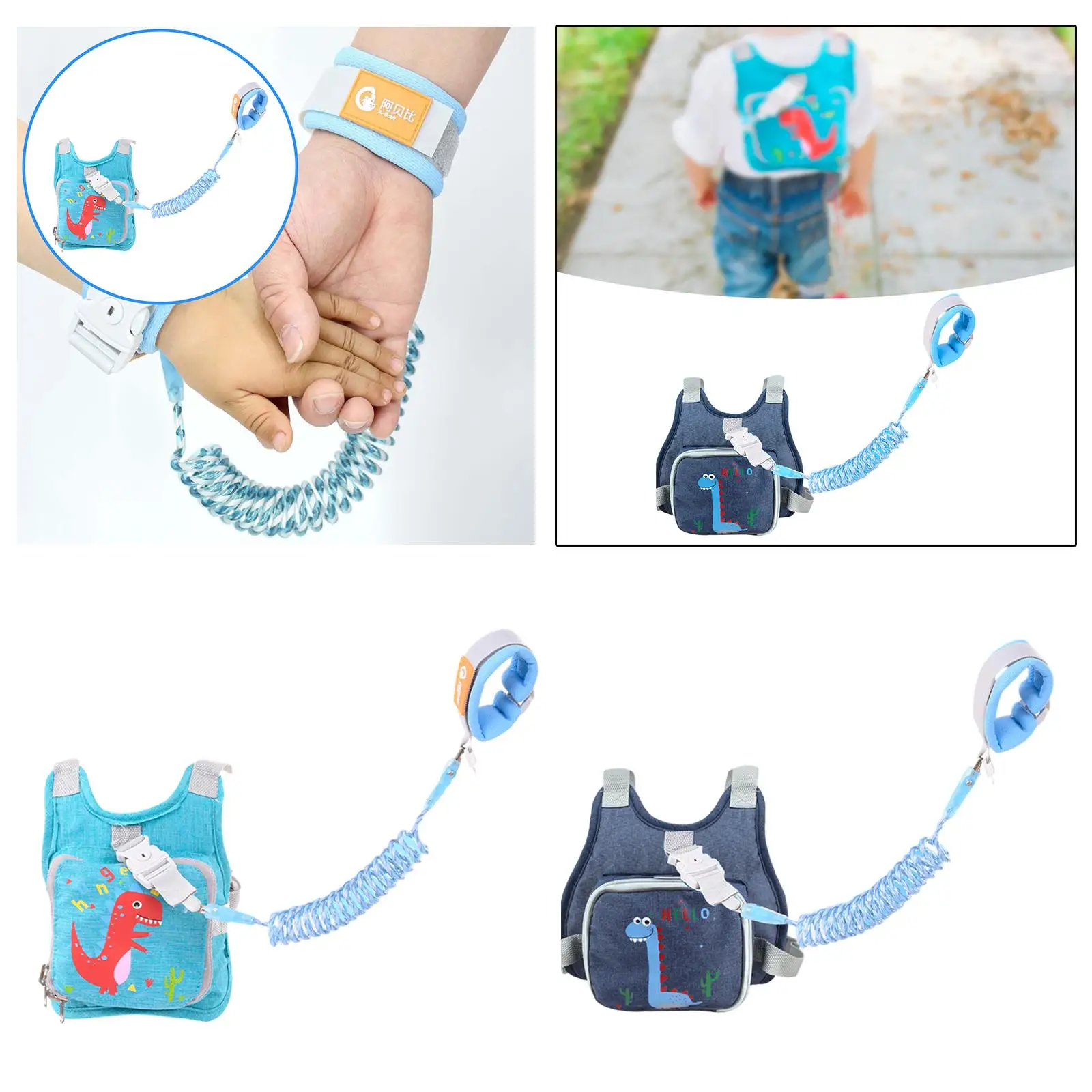 Toddlers Harness Leash Soft Anti Lost Wristband for Walking Outdoor Shopping