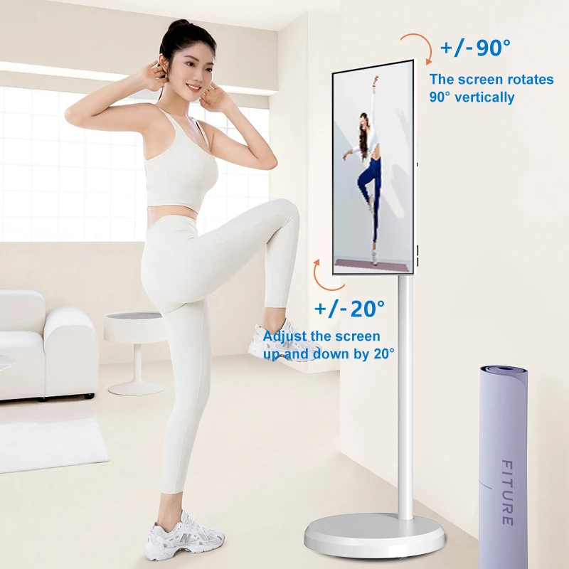 21.5 Inch 4Gb+64Gb Interactive Smart Television Rotatable Ultra Thin Touch Monitor Rechargeable Digital Portable TV