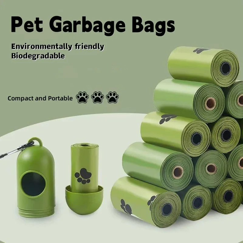 

Biodegradable Pet Waste Bags Thickened Portable Printed Dog Poop Bags Eco-friendly Outdoor Pet Poop Pickup Bags with Organizer